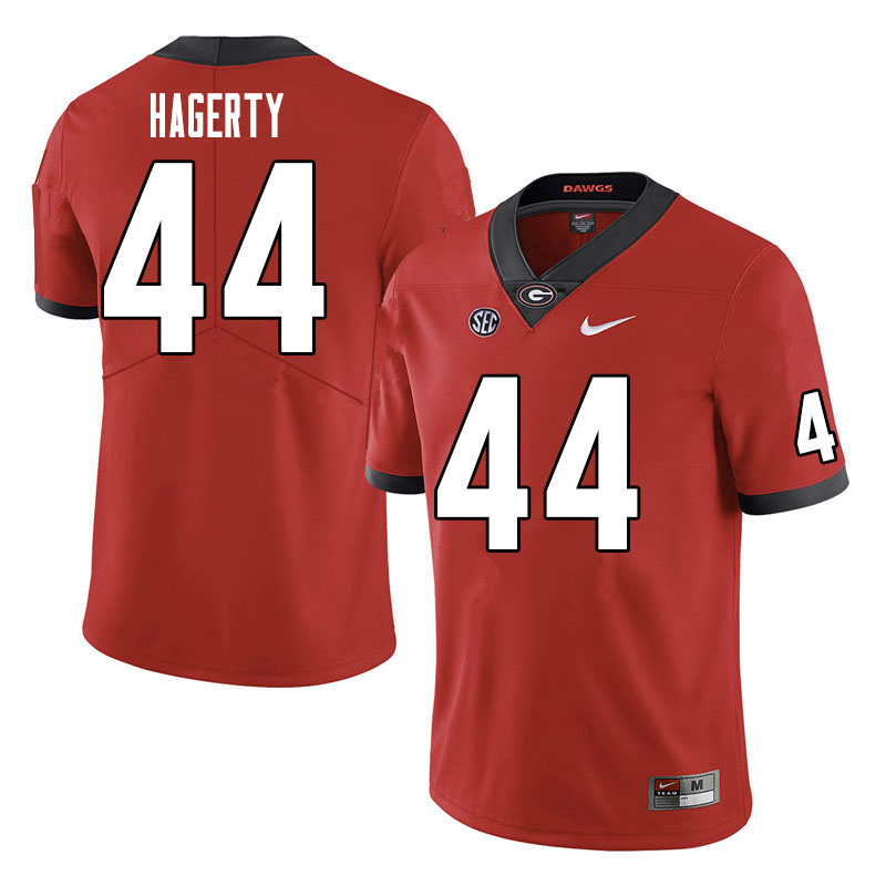 Men #44 Michael Hagerty Georgia Bulldogs College Football Jerseys Sale-Red - Click Image to Close